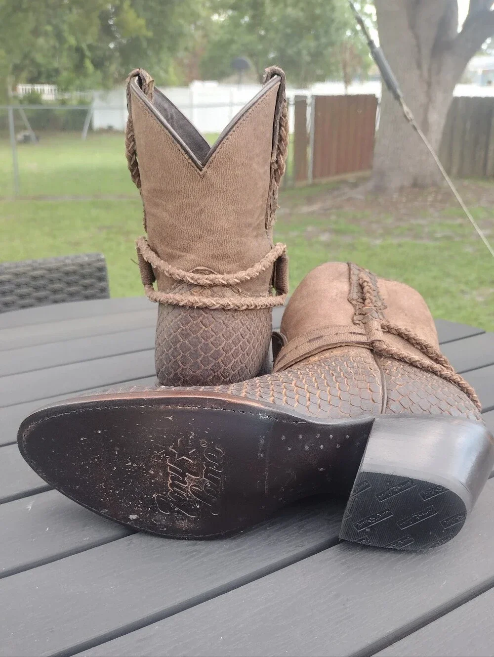 Tony Lama Espresso Bernadette Western Boots Size 7 Round Toe